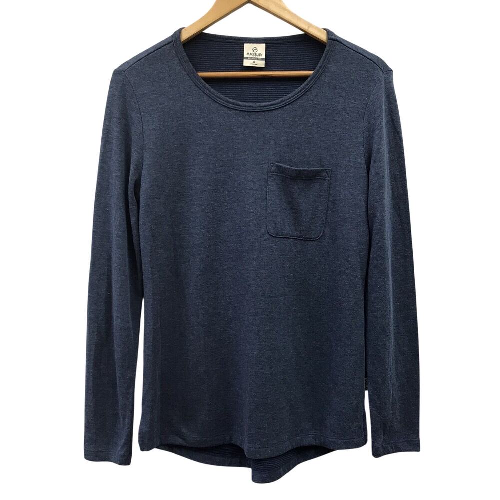 Magellan Relaxed Fit Shirt Mens Small Blue Pocket